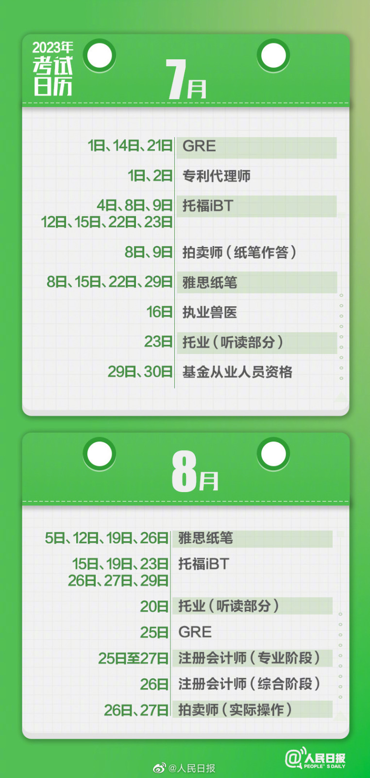 2023，逢考必過！收藏2023年考試日歷