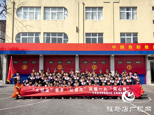 汝南縣：&ldquo;火焰藍&rdquo;牽手&ldquo;紅領巾&rdquo;共植一片&ldquo;同心林&rdquo;