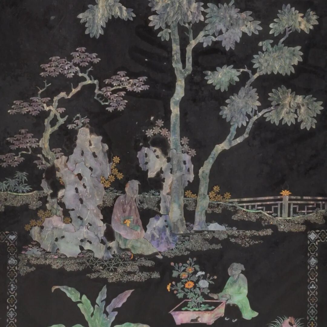 每日文物丨這塊螺鈿插屏,定格了陶淵明的悠然一刻