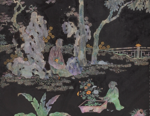 每日文物丨這塊螺鈿插屏,定格了陶淵明的悠然一刻