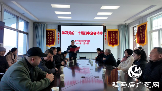 確山縣盤龍街道生產(chǎn)街社區(qū)深入學(xué)習(xí)黨的二十屆四中全會精神